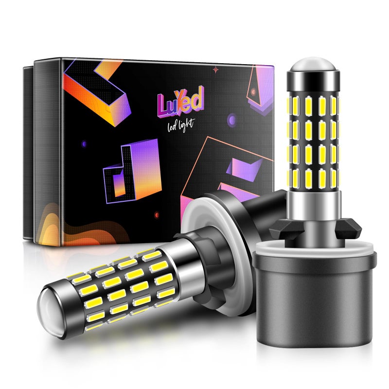 LUYED 2000 Lumens Super Bright 4014 51-EX Chipsets 880 886 890 892 Led Bulb With Projector For DRL or Fog Lights,Xenon White,Pack of 2 - Image 1